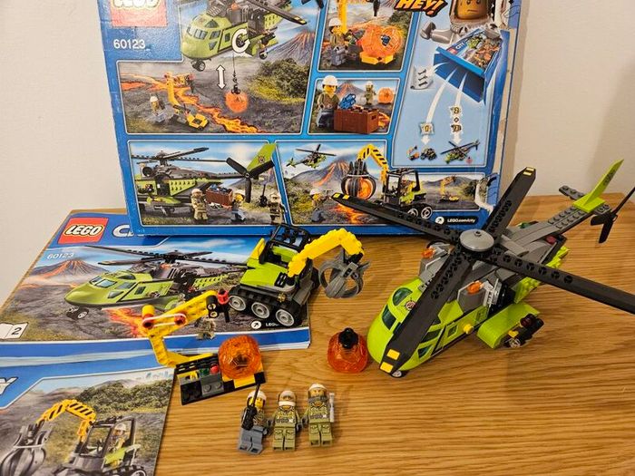 LEGO 60123 city volcano supply helicopter set