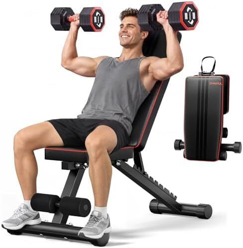 Adjustable Weight Bench for Home Gym, 300 KG Capacity Workout Bench, Foldable Incline Decline Bench Press Bench with 11 Backrest Positions for Full Body Strength Training