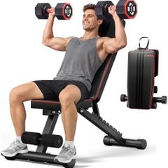 Adjustable Weight Bench for Home Gym, 300 KG Capacity Workout Bench, Foldable Incline Decline Bench Press Bench with 11 Backrest Positions for Full Body Strength Training