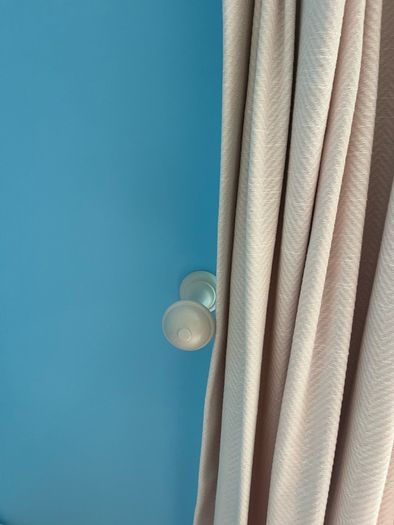 Bedroom Curtains, pole and hold backs