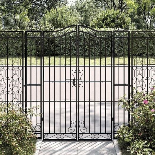 Garden Gate Black 121x8x180 cm Wrought Iron