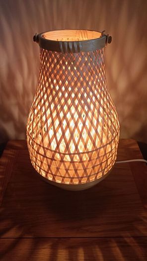 2 X Ikea Misterhult Bamboo Table Lamp