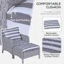 5 Pcs PE Rattan Garden Furniture Set, 2 Armchairs 2 Stools Glass Top Table Cushions Wicker Weave Chairs Outdoor Seating Image 7
