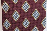 Christian Dior Monsieur Tie Burgundy Silk Geometric Handmade Designer