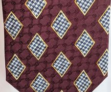 Christian Dior Monsieur Tie Burgundy Silk Geometric Handmade Designer