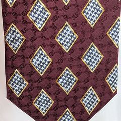 Christian Dior Monsieur Tie Burgundy Silk Geometric Handmade Designer