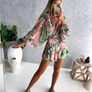 Set of chiffon tied top and shorts tropical pattern Image 10