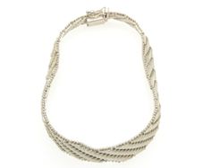 Vintage 925 Sterling Silver Wide Woven Link Italian Bracelet