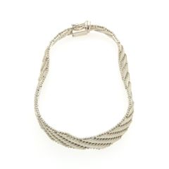 Vintage 925 Sterling Silver Wide Woven Link Italian Bracelet