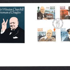 1990 Isle of Man 25th Death anniversary of Sir Winston Churchill Commemorative Stamps Addressed First Day Cover (FDC)