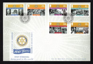 2005 Isle of Man Centenary of Rotary International and Europa Gastronomy Commemorative Stamps First Day Cover (FDC)