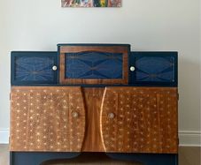 Summer sale! Vintage Walnut Gatsby Style Cocktail Bar
