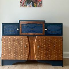 Summer sale! Vintage Walnut Gatsby Style Cocktail Bar