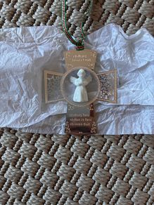 Newbridge ceramic and silver angel cross Christmas decoration