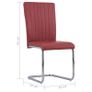 Cantilever Dining Chairs 6 pcs Bordeaux Red Faux Leather Image 8