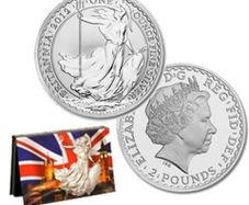 2012 UK 2 Pounds 1 oz Silver Bullion Coin Britannia BU (In Capsule)