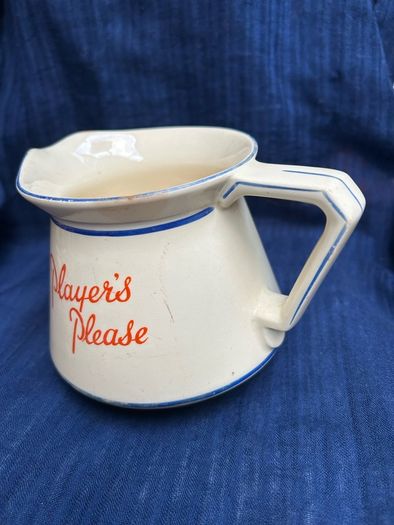1940s Players Please ceramic advertising water jug