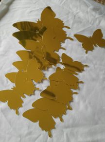 12 pc PVC Gold mirror effect butterfly wall stickers decoration