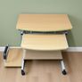 Mobile Computer Desk with Pull Out Keyboard Tray & Printer Shelf Image 2