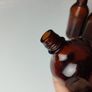 364 - Set of 5 Vintage Collectible Decorative Amber Glass Bottles Image 3
