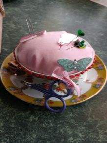 Handmade cup pin cushions