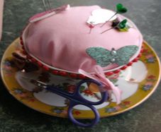 Handmade cup pin cushions