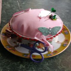 Handmade cup pin cushions