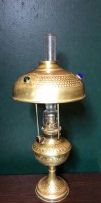Antique brass Parisiane oil lamp