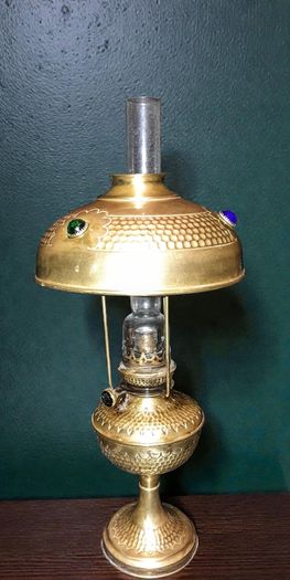 Antique brass Parisiane oil lamp
