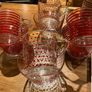 8 Pieces- Vintage IKEA set of 4 polka dot and striped glass cups and matching bowls ( 8 pieces ) Image 9