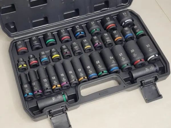 35 Piece 1/2inch Square Drive Deep Impact Hex Socket Set | 78mm Long | 6 Point | Colour Coded