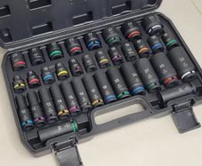35 Piece 1/2inch Square Drive Deep Impact Hex Socket Set | 78mm Long | 6 Point | Colour Coded