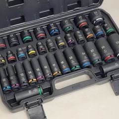 35 Piece 1/2inch Square Drive Deep Impact Hex Socket Set | 78mm Long | 6 Point | Colour Coded