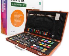 (80 Piece) Deluxe Art Creativity Set and Professional Art Set Box for Colouring Beginners, Great Gift For Artists, Adults Teens, and Children (FREE POSTAGE)