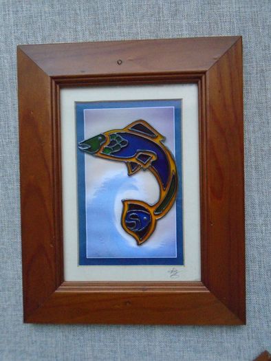 Salmon of Knowledge glass painting,Celtic Illuminations picture, Home decor,Father's Day gift