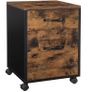 _Pedestal with 2 drawers on casters, Mobile Office Storage, for Documents, A4 Format, Hanging files, Industrial Style, Rustic Brown and Black Image 4