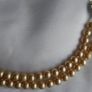 Vintage ART DECO champagne glass pearl hand knotted 2 rows necklace Image 9