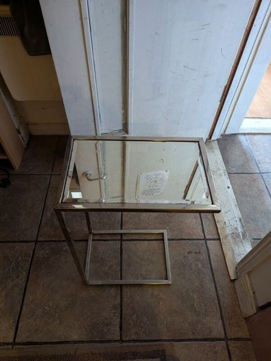 mirror and side table