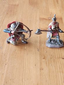 Scheich Knight Archer Kneeling Plus Berliner Zinn Figure. Both In Good Condition.  See Photos For Same.