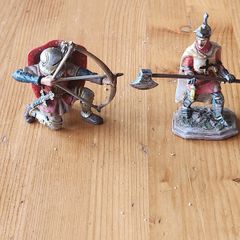 Scheich Knight Archer Kneeling Plus Berliner Zinn Figure. Both In Good Condition.  See Photos For Same.