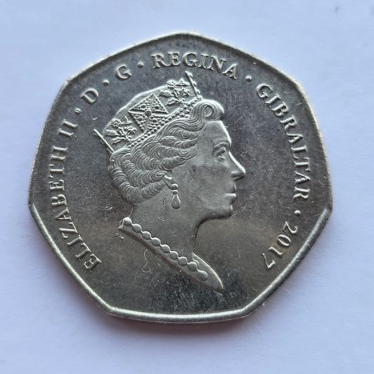 Gibraltar 50 pence 2017 coin - 50 Anniversary of the Referendum