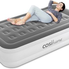 Single Sized Air Bed - Premium Single Air Mattress With a Built-in Electric Pump, Integrated Raised Pillow and Storage Bag MULTIPLE SIZES AVAILABLE (FREE POSTAGE)