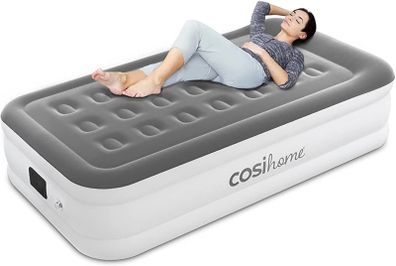 Single Sized Air Bed - Premium Single Air Mattress With a Built-in Electric Pump, Integrated Raised Pillow and Storage Bag MULTIPLE SIZES AVAILABLE (FREE POSTAGE)