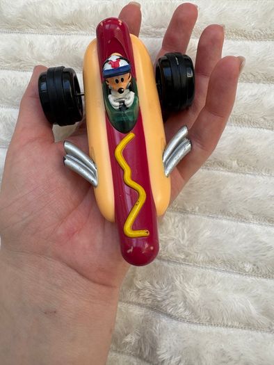 Disney Store Mickey Mouse Racers Disney The Roadster Racers Mickey's Hot Diggity Dogster Ricercar Racer Racing Hotdog approx. 11.5 cm length Used Please see photos