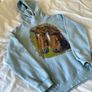 Lovely baby blue hoodie with horse motif Age 9 10 Image 2