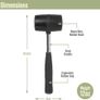 Milestone Camping 20420 12oz Rubber Mallet/Sturdy Steel Handle/Ideal for Putting Up Tents & Canopies Image 2