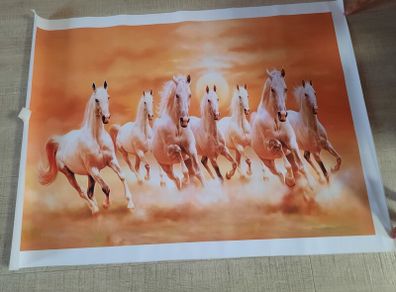 brand new 7 horses canvas print without frame