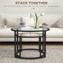 Two-Piece Nest of Glass-Top Coffee Tables Image 5