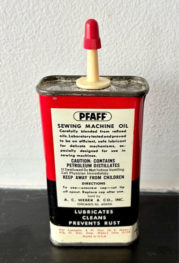 Vintage Pfaff Sewing Machine Oil Tin