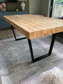 Solid Reclaimed Pine Industrial Style Dining Table 180cm
